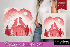 Valentine Papercut Tote Bag - Couple Animals Tote Bag PNG Product Image 1