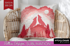 Valentine Papercut Pillow Sublimation - Couple Animals Cover Product Image 1