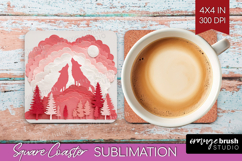 Valentine Papercut Square Coaster - Couple Animals Coaster Product Image 1