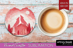 Valentine Papercut Round Coaster - Couple Animals Coaster Product Image 1