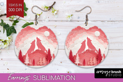 Valentine Papercut Round Earrings - Couple Animals PNG Product Image 1
