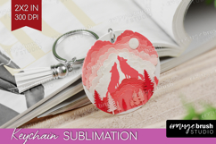 Valentine Papercut Keychain PNG - Couple Animals Keychain Product Image 1