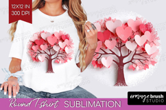 Valentine Papercut Round Tshirt Background - Couple Animals Product Image 1