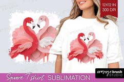 Valentine Papercut Square Tshirt Background - Couple Animals Product Image 1