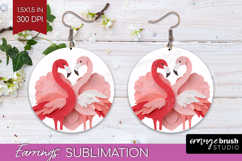 Valentine Papercut Round Earrings - Couple Animals PNG Product Image 1