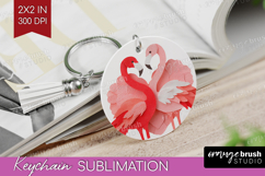 Valentine Papercut Keychain PNG - Couple Animals Keychain Product Image 1