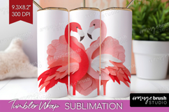 Valentine Papercut Tumbler Wrap - Couple Animals Tumbler PNG Product Image 1