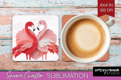 Valentine Papercut Square Coaster - Couple Animals Coaster Product Image 1