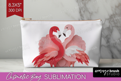 Valentine Papercut Cosmetic Bag - Couple Animals Makeup Bag Product Image 1