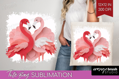 Valentine Papercut Tote Bag - Couple Animals Tote Bag PNG Product Image 1