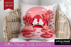 Valentine Papercut Pillow Sublimation - Couple Animals Cover Product Image 1