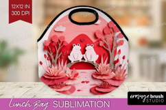 Valentine Papercut Lunch Bag - Couple Animals Lunch Bug PNG Product Image 1
