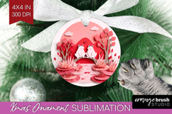 Valentine Papercut Ornament PNG - Couple Animals PNG Product Image 1
