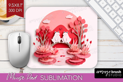 Valentine Papercut Mouse Pad Sublimation - Couple Animals Product Image 1