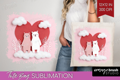 Valentine Papercut Tote Bag - Couple Animals Tote Bag PNG Product Image 1