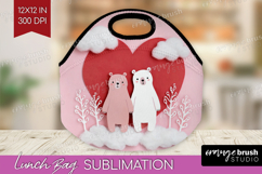 Valentine Papercut Lunch Bag - Couple Animals Lunch Bug PNG Product Image 1