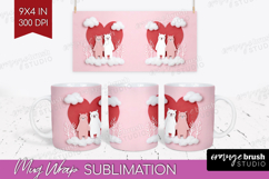 Valentine Papercut Mug Wrap - Couple Animals Mug PNG Product Image 1