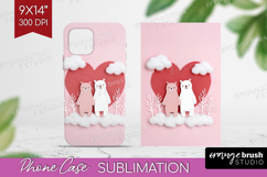 Valentine Papercut Phone Case PNG - Couple Animals Case PNG Product Image 1