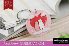 Valentine Papercut Keychain PNG - Couple Animals Keychain Product Image 1