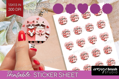 Valentine Papercut Round Sticker - Couple Animals Printable Product Image 1