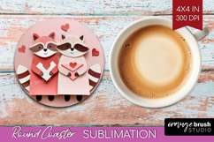 Valentine Papercut Round Coaster - Couple Animals Coaster Product Image 1