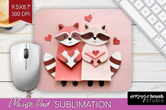 Valentine Papercut Mouse Pad Sublimation - Couple Animals Product Image 1