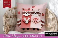 Valentine Papercut Pillow Sublimation - Couple Animals Cover Product Image 1