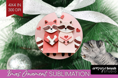 Valentine Papercut Ornament PNG - Couple Animals PNG Product Image 1