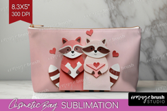 Valentine Papercut Cosmetic Bag - Couple Animals Makeup Bag Product Image 1