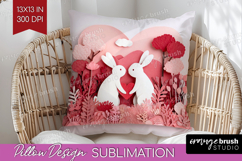 Valentine Papercut Pillow Sublimation - Couple Animals Cover Product Image 1