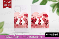 Valentine Papercut Phone Case PNG - Couple Animals Case PNG Product Image 1