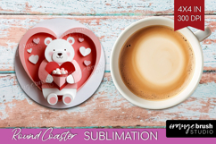 Valentine Papercut Round Coaster - Couple Animals Coaster Product Image 1