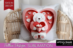 Valentine Papercut Pillow Sublimation - Couple Animals Cover Product Image 1
