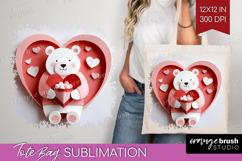 Valentine Papercut Tote Bag - Couple Animals Tote Bag PNG Product Image 1