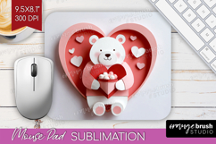 Valentine Papercut Mouse Pad Sublimation - Couple Animals Product Image 1
