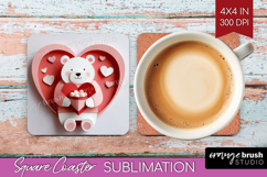 Valentine Papercut Square Coaster - Couple Animals Coaster Product Image 1