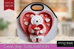 Valentine Papercut Lunch Bag - Couple Animals Lunch Bug PNG Product Image 1