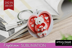 Valentine Papercut Keychain PNG - Couple Animals Keychain Product Image 1