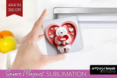 Valentine Papercut Magnet Sublimation - Couple Animals PNG Product Image 1