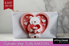 Valentine Papercut Cosmetic Bag - Couple Animals Makeup Bag Product Image 1