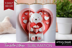 Valentine Papercut Tumbler Wrap - Couple Animals Tumbler PNG Product Image 1