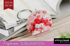 Valentine Papercut Keychain PNG - Couple Animals Keychain Product Image 1