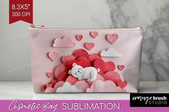 Valentine Papercut Cosmetic Bag - Couple Animals Makeup Bag Product Image 1