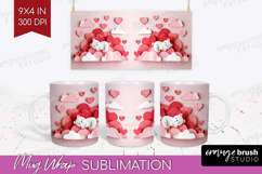 Valentine Papercut Mug Wrap - Couple Animals Mug PNG Product Image 1