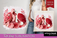 Valentine Papercut Tote Bag - Couple Animals Tote Bag PNG Product Image 1