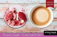 Valentine Papercut Round Coaster - Couple Animals Coaster Product Image 1