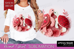 Valentine Papercut Round Tshirt Background - Couple Animals Product Image 1