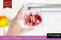 Valentine Papercut Magnet Sublimation - Couple Animals PNG Product Image 1