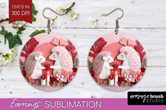 Valentine Papercut Round Earrings - Couple Animals PNG Product Image 1