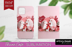 Valentine Papercut Phone Case PNG - Couple Animals Case PNG Product Image 1